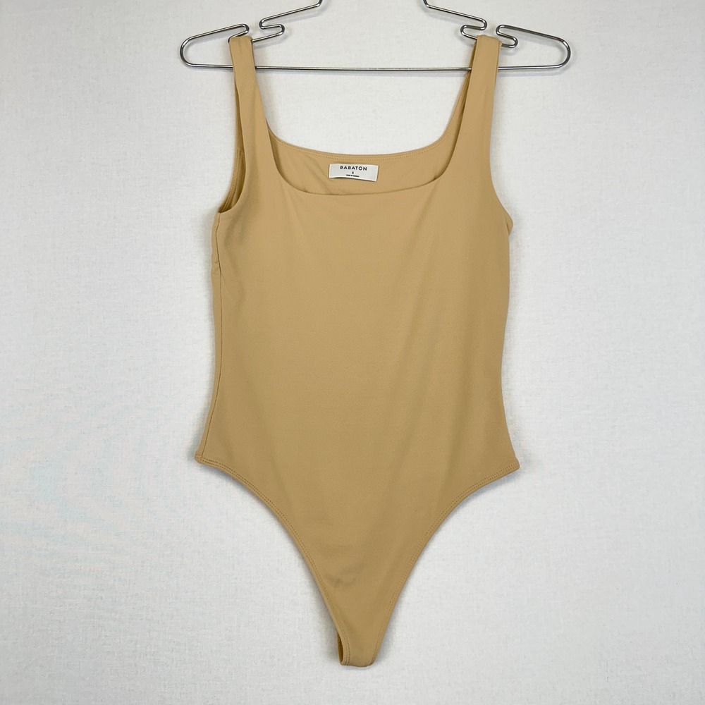 Babaton Aritzia Bodysuit Tank Stretch Beige Women's Size S